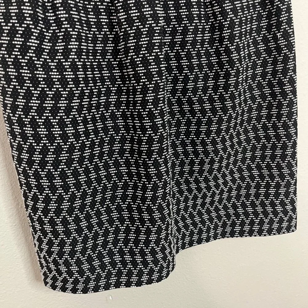 Gianni Bini Black White Straight Pencil Skirt Pleated Size 4 Work Preppy Tweed - Picture 4 of 8